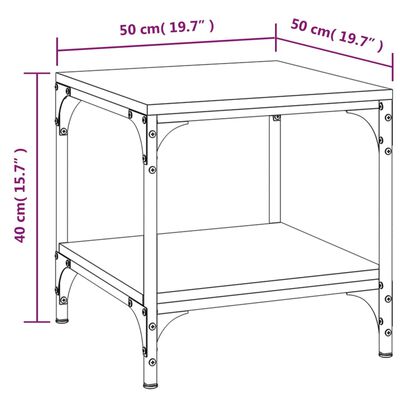 vidaXL Tavolino da Salotto Nero 50x50x40 cm in Legno Multistrato