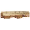 vidaXL Set divani 8 pcs Naturale e Beige Legno di Acacia Massello