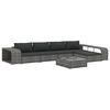 vidaXL Set Divani da Giardino 8 pz con Cuscini in Polyrattan Grigio
