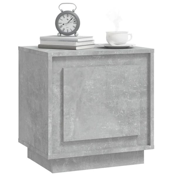 vidaXL Comodino Grigio Cemento 44x35x45 cm in Legno Multistrato