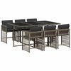 vidaXL Set da Pranzo da Giardino 7 pz con Cuscini in Polyrattan Grigio