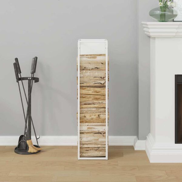 vidaXL Rastrelliera per Legna da Ardere Bianca 25x25x100 cm