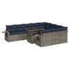 vidaXL Set Divani Giardino 11 pz con Cuscini Polyrattan Acacia Grigio
