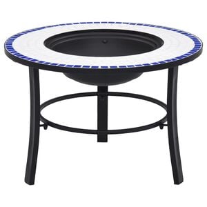 vidaXL Braciere a Mosaico Blu e Bianco 68 cm in Ceramica
