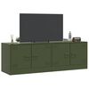 vidaXL Mobili TV 2 pz Verde Oliva 67x39x44 cm in Acciaio