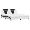 vidaXL Letto Viana con Materasso Bianco e Nero 180x200cm Similpelle