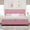 vidaXL Letto a molle con materasso Rosa 200 x 200 cm Velluto