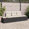vidaXL Set Divano da Giardino con cuscino 3 pcs Nero polyrattan
