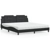 vidaXL Letto con Materasso Zadar Nero 180x200 cm in Similpelle