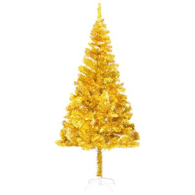 vidaXL Albero di Natale Preilluminato con Supporto Oro 240 cm in PET