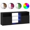 vidaXL Mobile Porta TV con LED Rovere Nero 120x30x50 cm Multistrato
