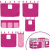 vidaXL Letto a Soppalco con Tende Bambini Rosa 90x190 cm Massello Pino