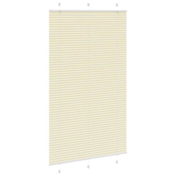 vidaXL Tenda Plissettata Crema 115x200 cm Larghezza Tessuto 114,4 cm