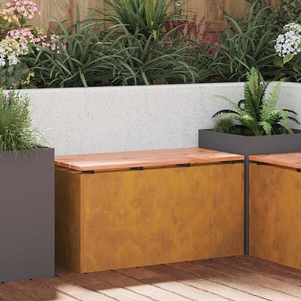 vidaXL Panchina da giardino Ruggine 80 x 40 x 43 cm acciaio corten