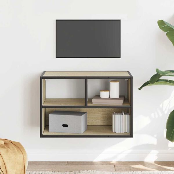 vidaXL Mobile TV Rovere Sonoma 60x31x39,5cm Legno Multistrato Metallo