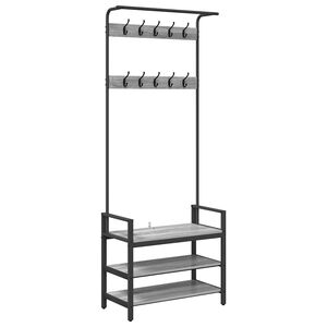 vidaXL Appendiabiti Grigio sonoma 75 x 34 x 184 cm Legno multistrato