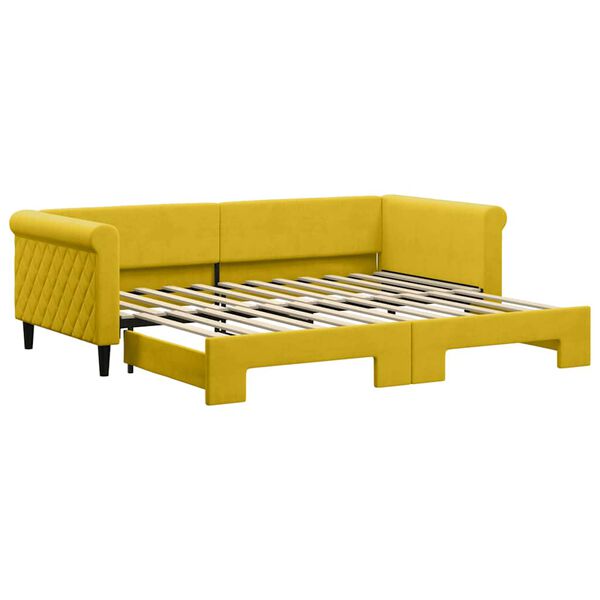 vidaXL Divano Letto con Letto Estraibile Giallo 90x200 cm in Velluto
