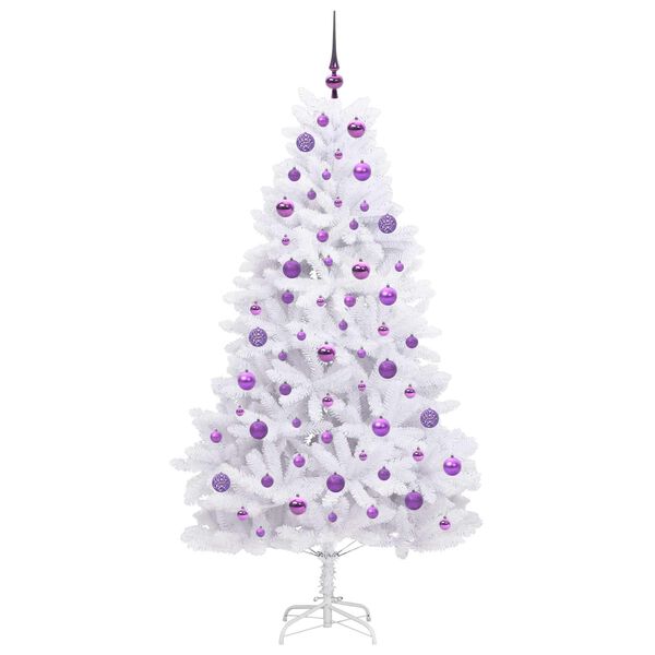 vidaXL Albero di Natale Artificiale con Rami Pieghevoli Bianco 180 cm