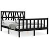 vidaXL Giroletto con Testiera Nero 140x190 cm in Legno Massello