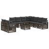 vidaXL Set Divano da Giardino 10 pz Grigio polyrattan