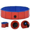vidaXL Piscina per Cani Pieghevole Rossa 80x20 cm in PVC