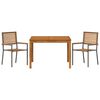 vidaXL Set da Pranzo per Giardino 3 pcs Grigio Poly Rattan