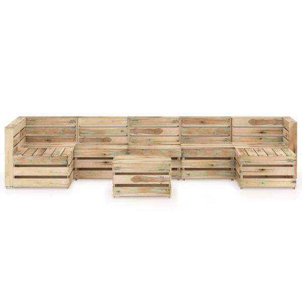 vidaXL Set Salotto da Giardino 8 pz in Legno di Pino Impregnato Verde
