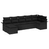 vidaXL Set Divano da Giardino 7 pz Nero polyrattan