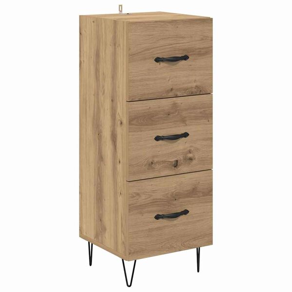 vidaXL Credenza rovere artigianale 34 x 34.5 x 90 cm Legno multistrato