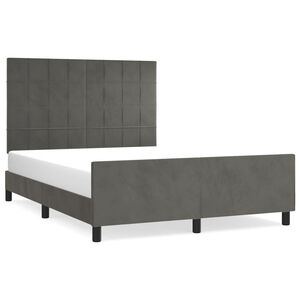 vidaXL Giroletto senza Materasso Grigio Scuro 140x190 cm Velluto