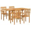 vidaXL Set da Pranzo per Giardino 5 pcs Marrone Legno di teak solido