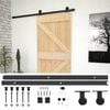 vidaXL Porta scorrevole Naturale e Nero 90 x 210 cm