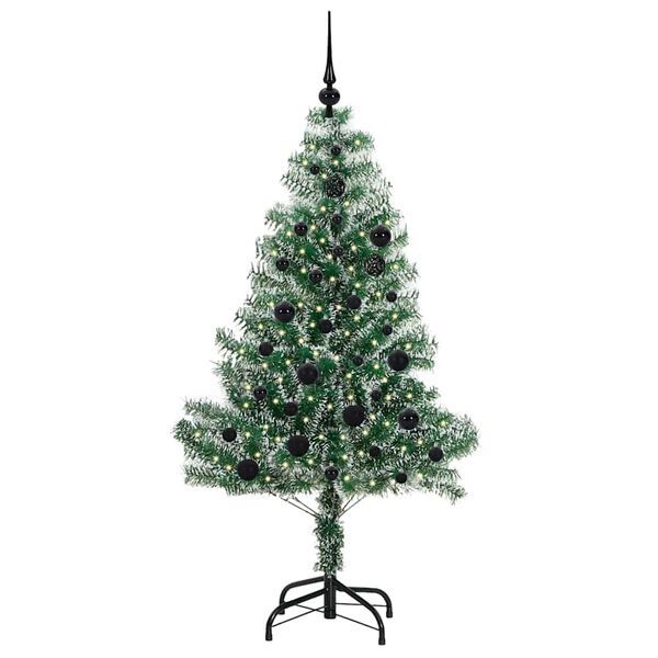 vidaXL Albero di Natale Artificiale Imbiancato con Luci LED 150 cm