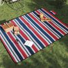 vidaXL Tovaglia Picnic Pieghevole Strisce Rosse Blu 200x150 cm Velluto