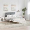 vidaXL Letto con Testiera Rivestita con testiera Bianco 120 x 200 cm