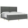vidaXL Letto a molle con materasso Grigio scuro 200 x 200 cm Tessuto