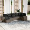 vidaXL Set Divani da Giardino 7 pz con Cuscini Grigio in Polyrattan
