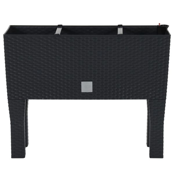 vidaXL Fioriera Rialzata da Giardino Antracite 60x25x46cm in Rattan PP