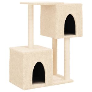 vidaXL Albero per Gatti con Tiragraffi in Sisal Crema 86 cm