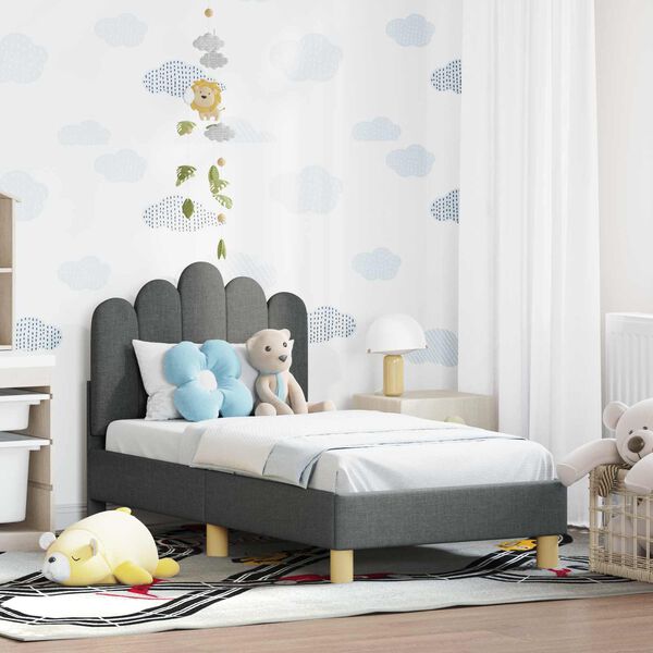 vidaXL Struttura letto per bambini con testata Grigio scuro