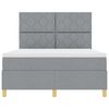 vidaXL Letto a Sorgente LED Grigio chiaro 140 x 190 cm Tessuto