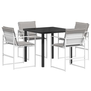 vidaXL Set da Pranzo per Giardino 5 pcs Bianco e Grigio Chiaro