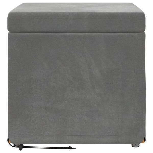 vidaXL Pouf Grigio scuro Velluto e Legno Ingegnerizzato