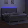 vidaXL Letto a Molle Materasso e LED Grigio Chiaro 200x200 cm Tessuto