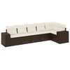 vidaXL Set Divano da Giardino 6 pz con Cuscini Marrone in Polyrattan
