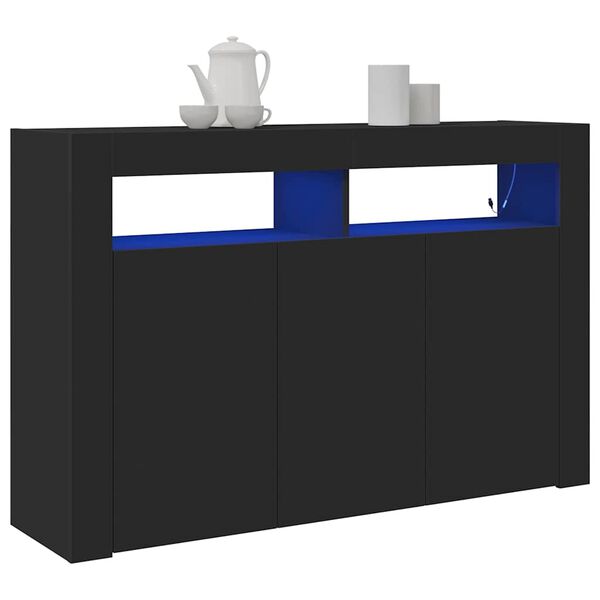 vidaXL Credenza Nero 116 x 30 x 75 cm Legno multistrato