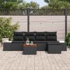 vidaXL Set Divano da Giardino con cuscino 6 pcs Nero polyrattan