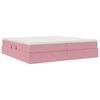 vidaXL Letto con contenitore e materasso Rosa 200 x 200 cm Velluto