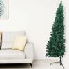 vidaXL Albero di Natale a Metà Preilluminato con Palline Verde 180 cm