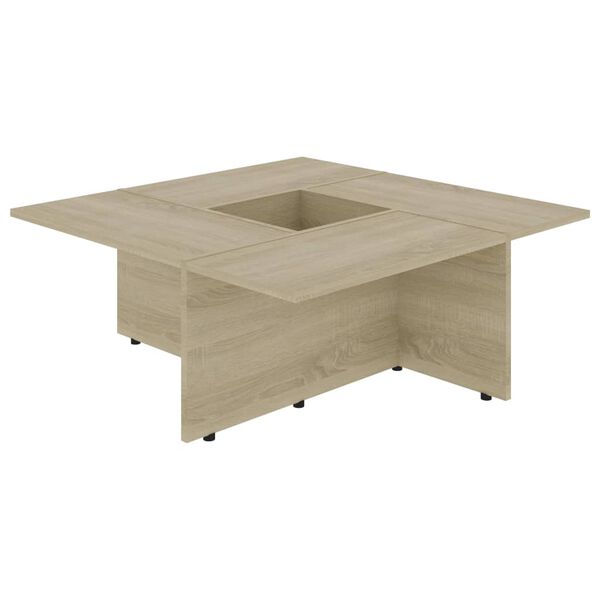 vidaXL Tavolino Salotto Rovere Sonoma 79,5x79,5x30cm Legno Multistrato
